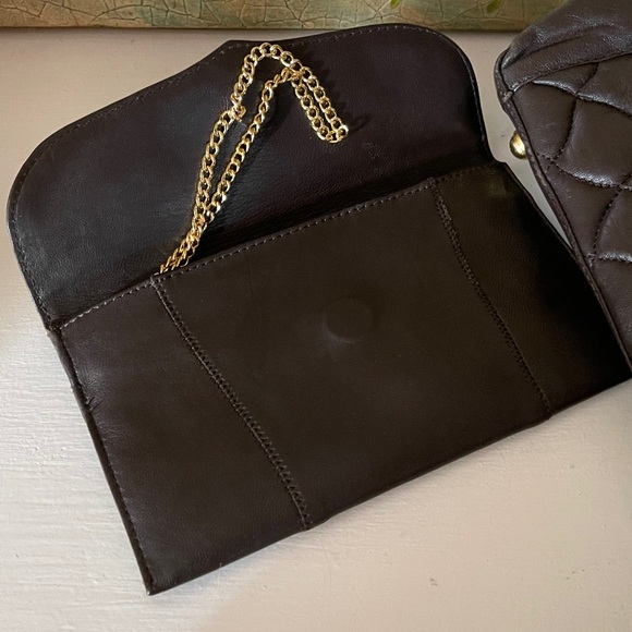 Carlos Falchi Designer Hobo Quilted Brown Handbag - Picture 14 of 16